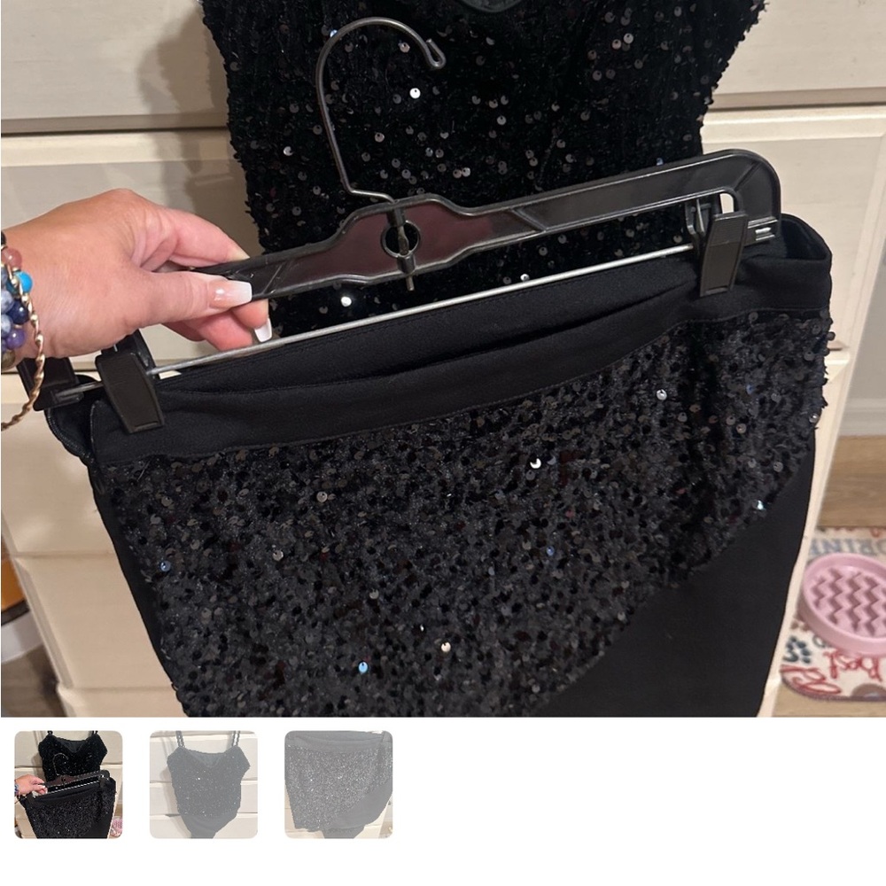 Elegant Black Sequin Skirt